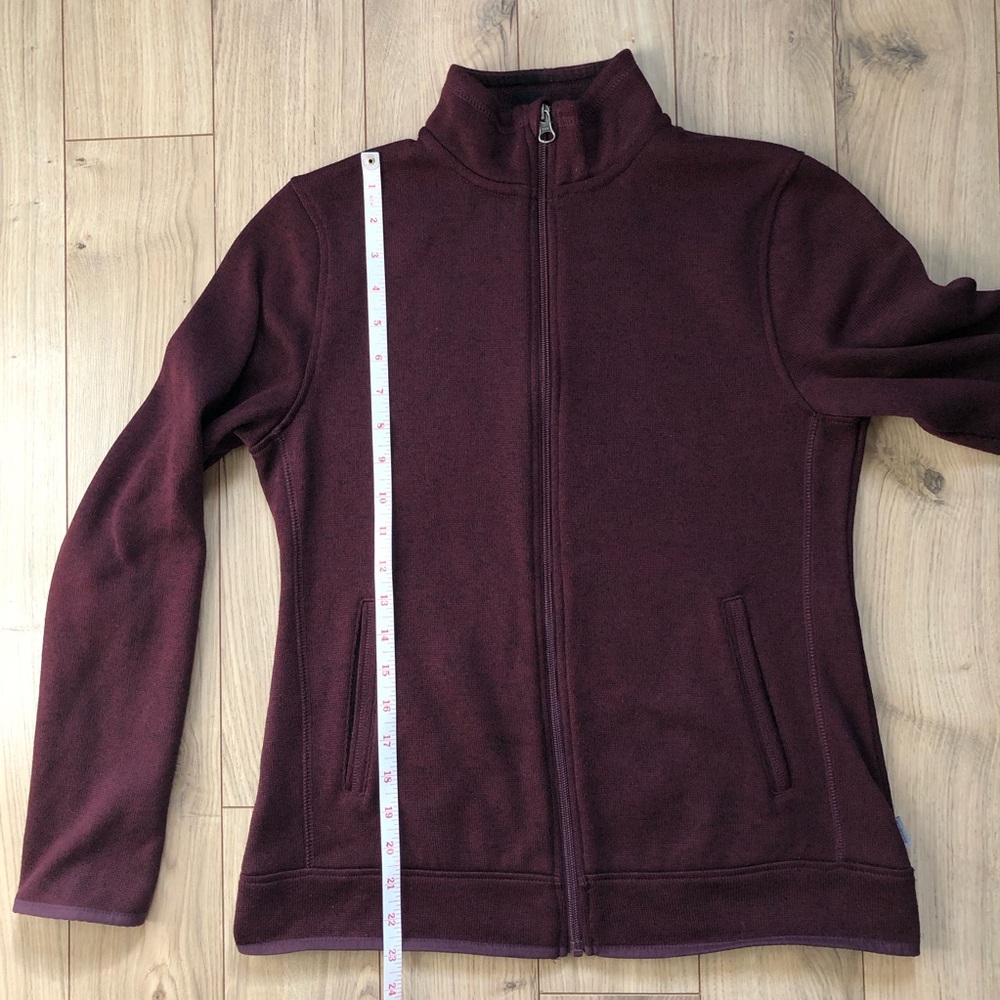 Women’s Eddie Bauer Radiator Dark Garnet Fleece zip up sweater jacket size S - Picture 7 of 9